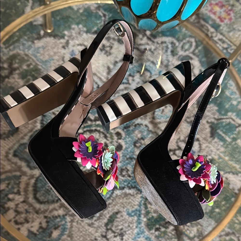 Betsey Johnson Black Floral Women's Sandals